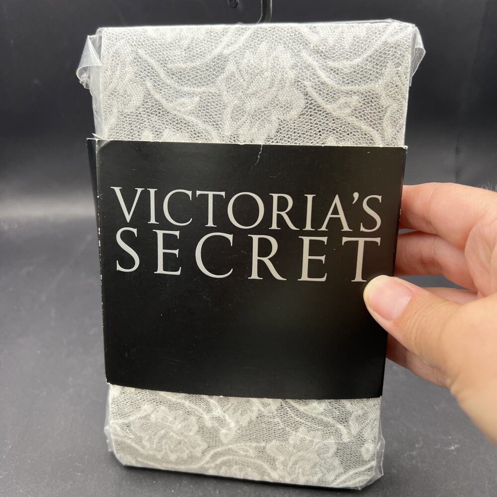 VTG Y2K Victoria’s Secret Floral Lace Tights White Size B/Medium RN 70817 Bride